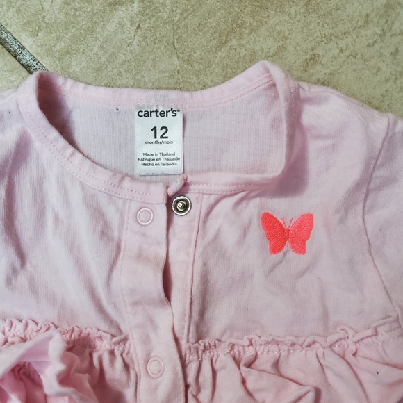 12 Month Long Sleeve Pink Carter's Shirt - Picture 2 of 2